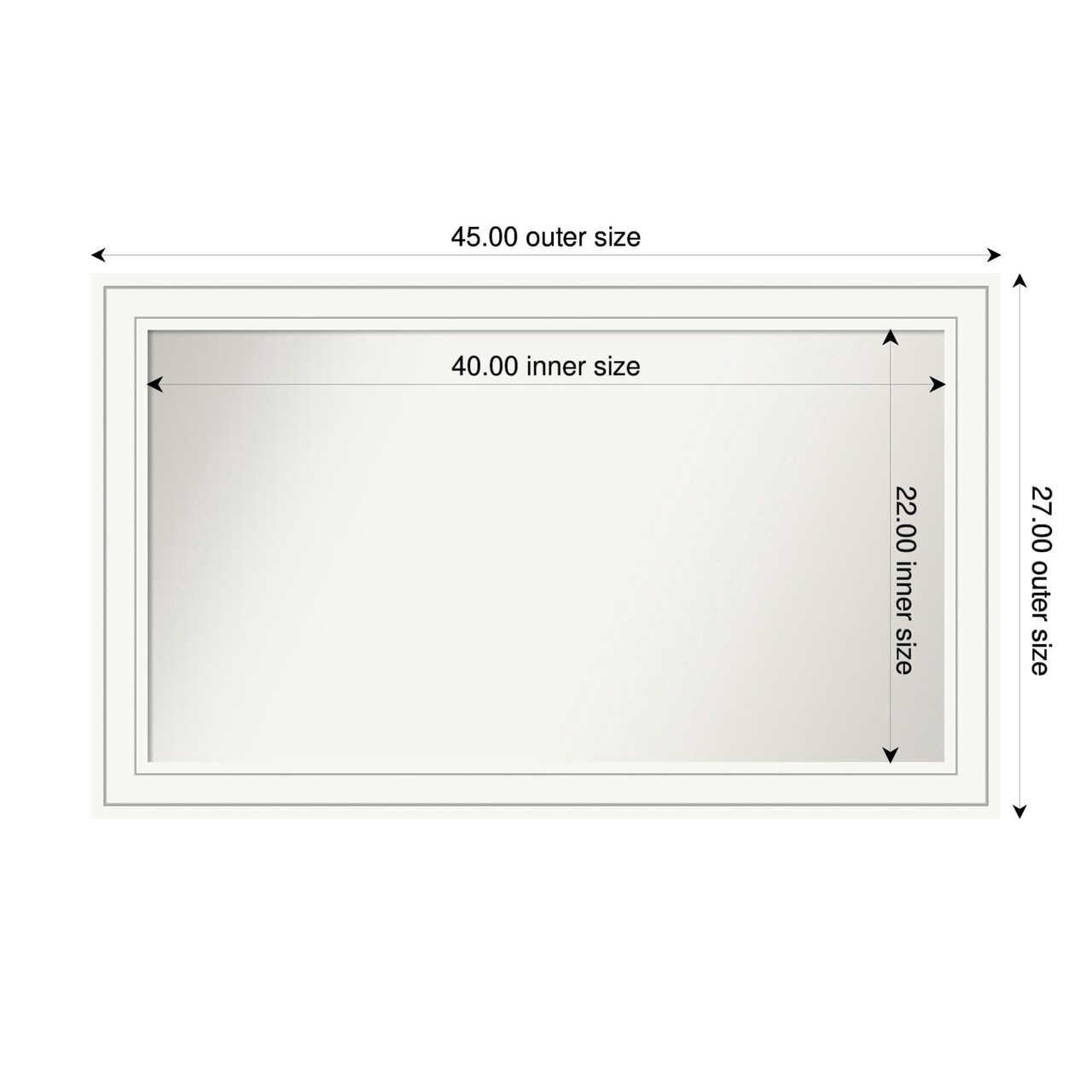 Craftsman White Non-Beveled Custom Framed Bathroom Vanity Wall Mirror